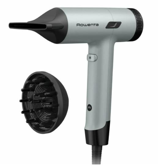  1 - Фен Rowenta Tiny, 1600Вт, 3 режими, дифузор, іоніз-я, хол. обдув, зелено-чорний HY7120E0