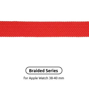  7 - Ремінець Armorstandart Braided Solo Loop для Apple Watch 38mm/40mm/41mm Red Size 2 (120 mm) (ARM58069)