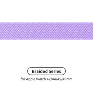  6 - Ремінець Armorstandart Braided Solo Loop для Apple Watch 42mm/44mm/45mm/49mm Lavender Grey Size 8 (160 mm) (ARM64911)