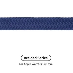  1 - Ремінець Armorstandart Braided Solo Loop для Apple Watch 38mm/40mm/41mm Atlantic Blue Size 2 (120 mm) (ARM58066)