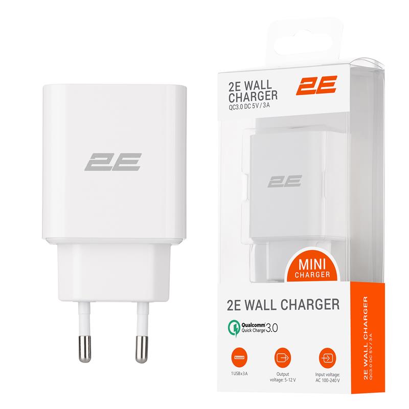  4 - Мережевий ЗП 2Е USB Wall Charger QC3.0 DC5V/3A 18W White