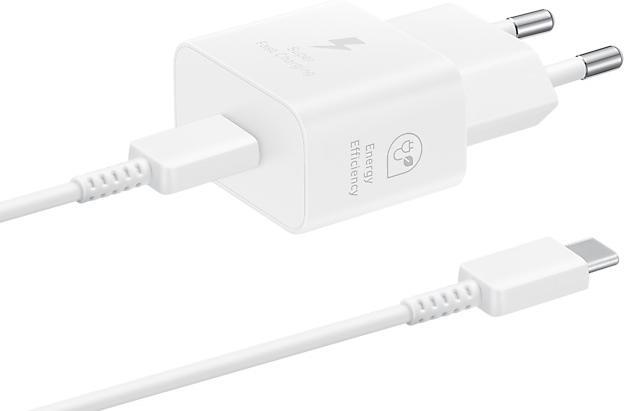  5 - Мережевий зарядний пристрій Samsung 25W PD Power Adapter (with Type-C cable) White (EP-T2510XWE)