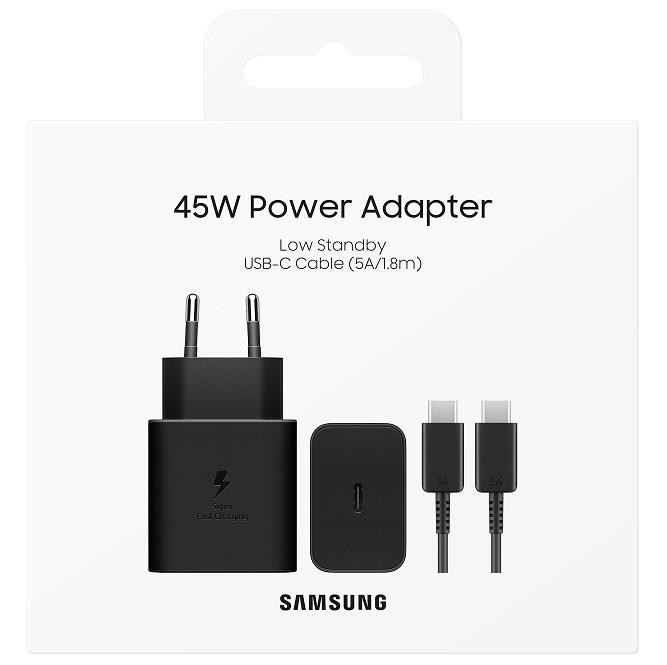  4 - Мережевий зарядний пристрій Samsung EP-T4511 45W Type-C to Type-C cable Black (EP-T4511XBEGEU)