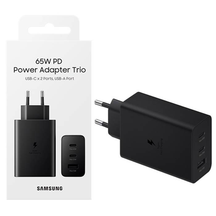  3 - Мережевий зарядний пристрій Samsung 65W Power Adapter Trio (w/o cable) Black (EP-T6530NBE)