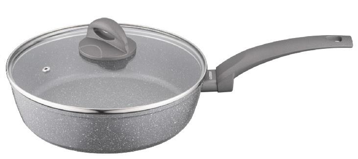  3 - Сковорода глибока з кришкою Ardesto Gemini Gourmet Apulia, 26см, алюміній, сірий AR2426GGL