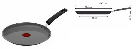  4 - Сковорода для млинців Tefal Renewal, 25см, алюміній, бакеліт, сірий C4283873