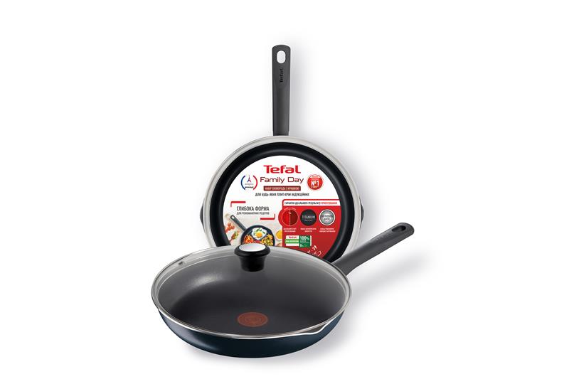  1 - Сковорода з кришкою 24 см TEFAL FAMILY DAY B5660453_SET