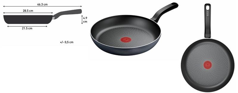  2 - Сковорода Tefal So' Light, 28см, алюміній, бакеліт,  чорний H0560642