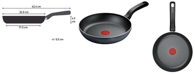  1 - Сковорода Tefal So' Light, 24см, алюміній, бакеліт  чорний H0560442