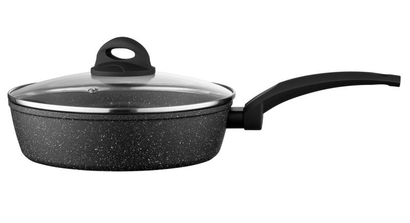  1 - Сковорода глибока з кришкою Ardesto Gemini Gourmet Viareggio, 24см, алюміній, чорний AR1924GDL