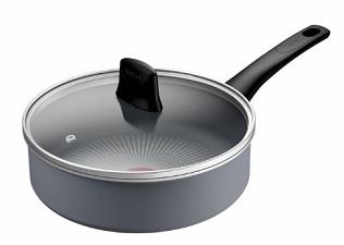  4 - Сотейник Tefal Halo, 24см, з кришкою, алюміній, бакеліт, скло, сірий C3123253
