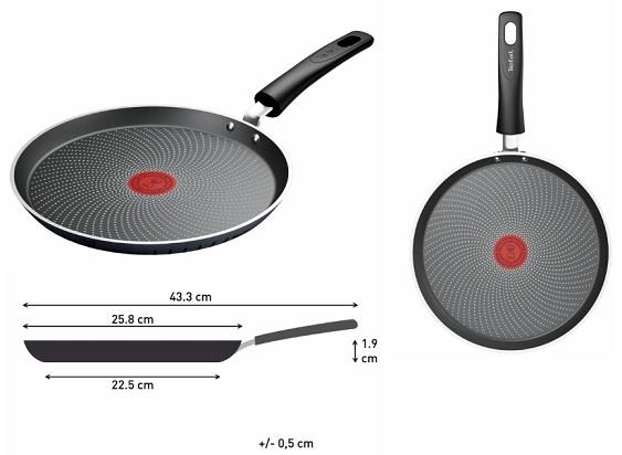  1 - Сковорода для млинців Tefal So' Light, 25см, алюміній, бакеліт, чорний H0563842