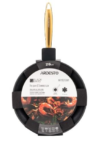  9 - Сковорода Ardesto Black Mars Sparkle, 26см, алюміній, чорний AR1926BM