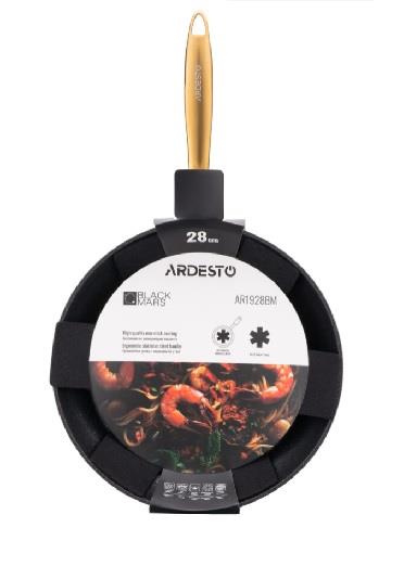  1 - Сковорода Ardesto Black Mars Sparkle, 28см, алюміній, чорний AR1928BM