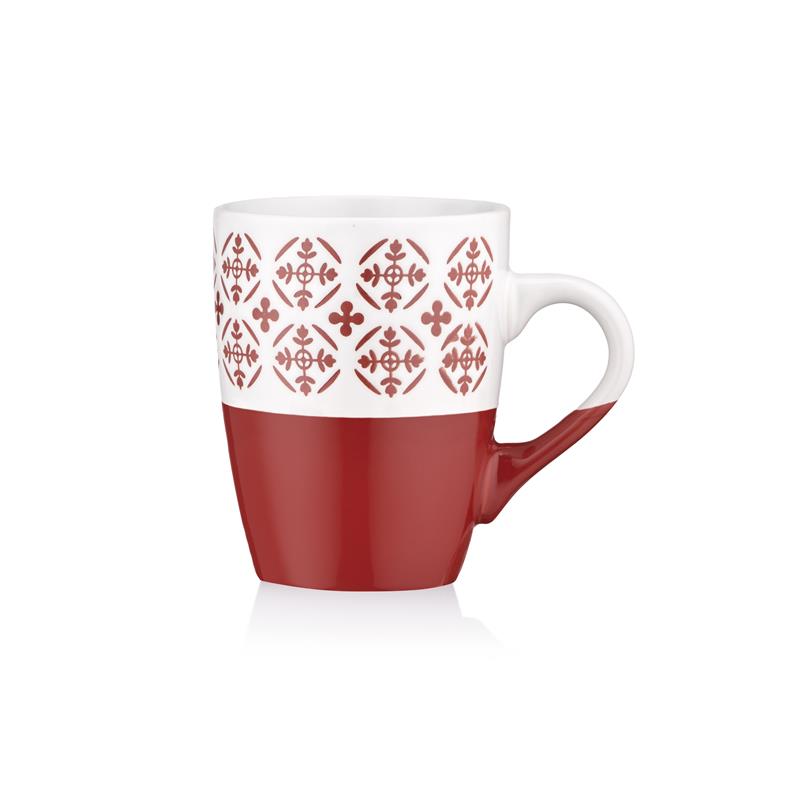  4 - Чашка Ardesto Ornament, 320мл, кераміка, червоно-білий AR3045R