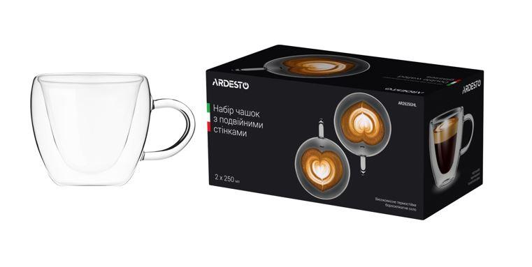  3 - Чашка для кави Ardesto Набор чашек с двойными стенками 2 шт. 250 мл AR2625GHL