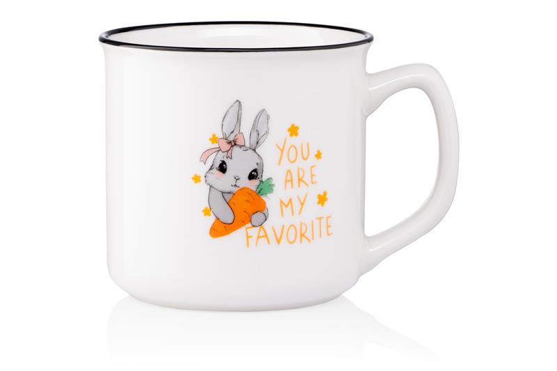  4 - Чашка Ardesto Cute rabbit, 320мл, порцеляна, білий AR3460
