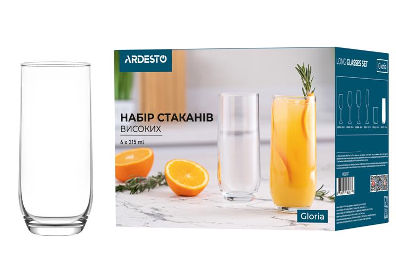  4 - Склянка Ardesto Gloria 315 мл 6 шт. (AR2631GT)