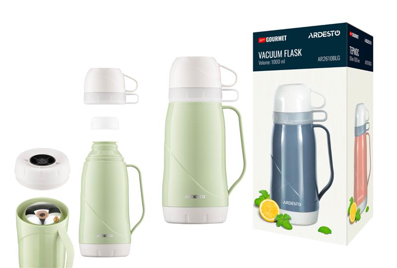  4 - Термос Ardesto Gemini Gourmet, 1000мл, пластик, боросилікатне скло, зелений AR2610GRG