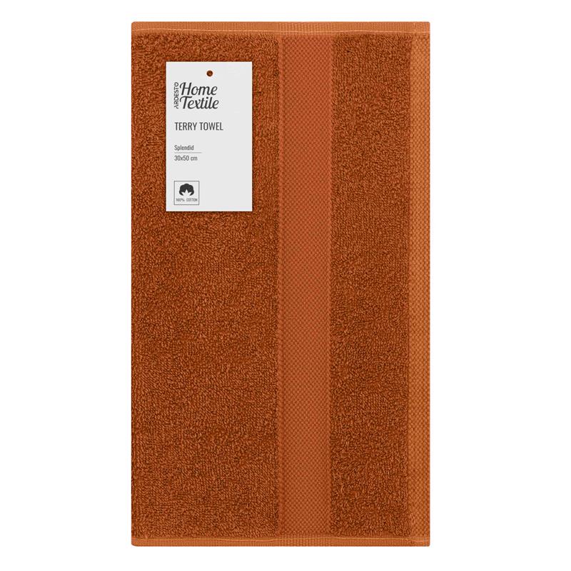  4 - Рушник махровий Ardesto Splendid 30х50см, 100% бавовна, теракотовий ART2330TE