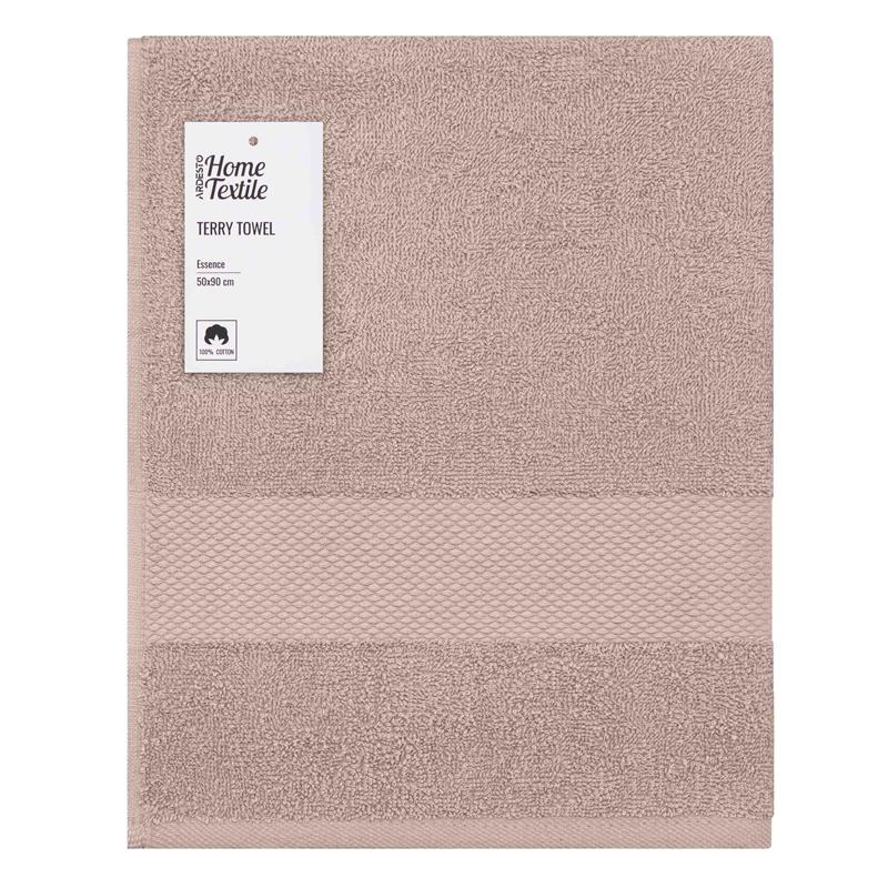  9 - Рушник махровий Ardesto Essence 50х90см, 100% бавовна, бежевий ART2250BE