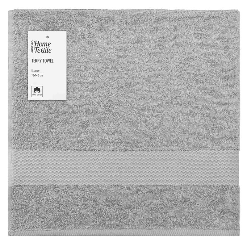  7 - Рушник махровий Ardesto Essence 70х140см, 100% бавовна, сірий ART2270GR