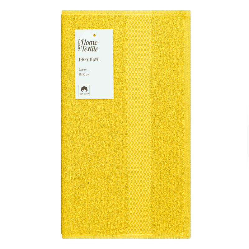  9 - Рушник махровий Ardesto Essence 30х50см, 100% бавовна, жовтий ART2230YE