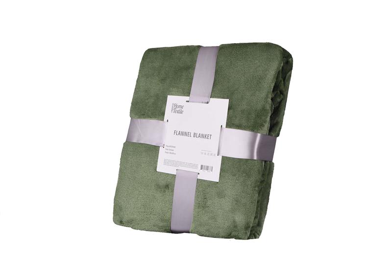  7 - Плед Ardesto Flannel, 160х200см, 100% поліестер, зелений ART0209SB