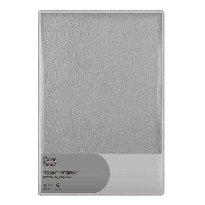  9 - Скатертина Ardesto Waterproof 120х140см, 100% поліестер, сірий ART07WG