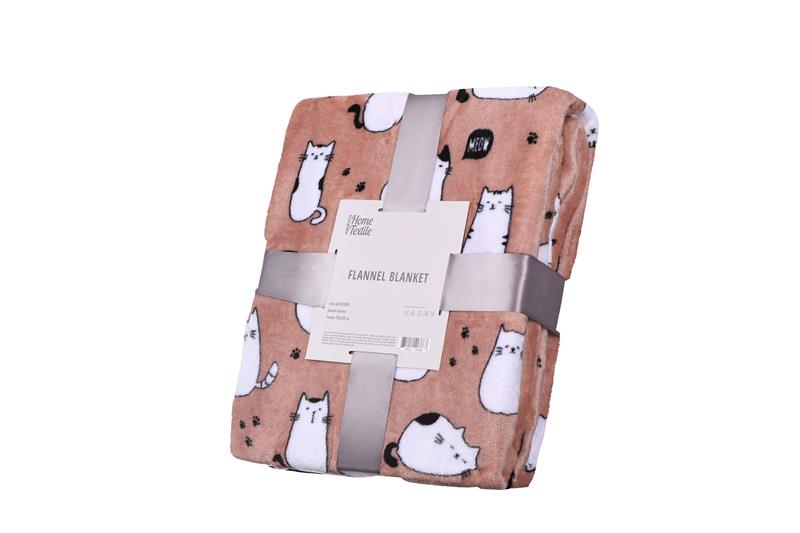  6 - Плед Ardesto Flannel, 160х200см, 100% поліестер, котики ART0108PB