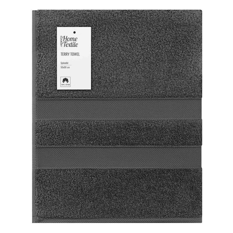  3 - Рушник махровий Ardesto Splendid 50х90см, 100% бавовна, сірий темний ART2350DG