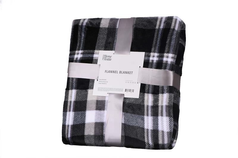  6 - Плед Ardesto Flannel, 200х220см, 100% поліестер, клітинка, сірий ART0102PB