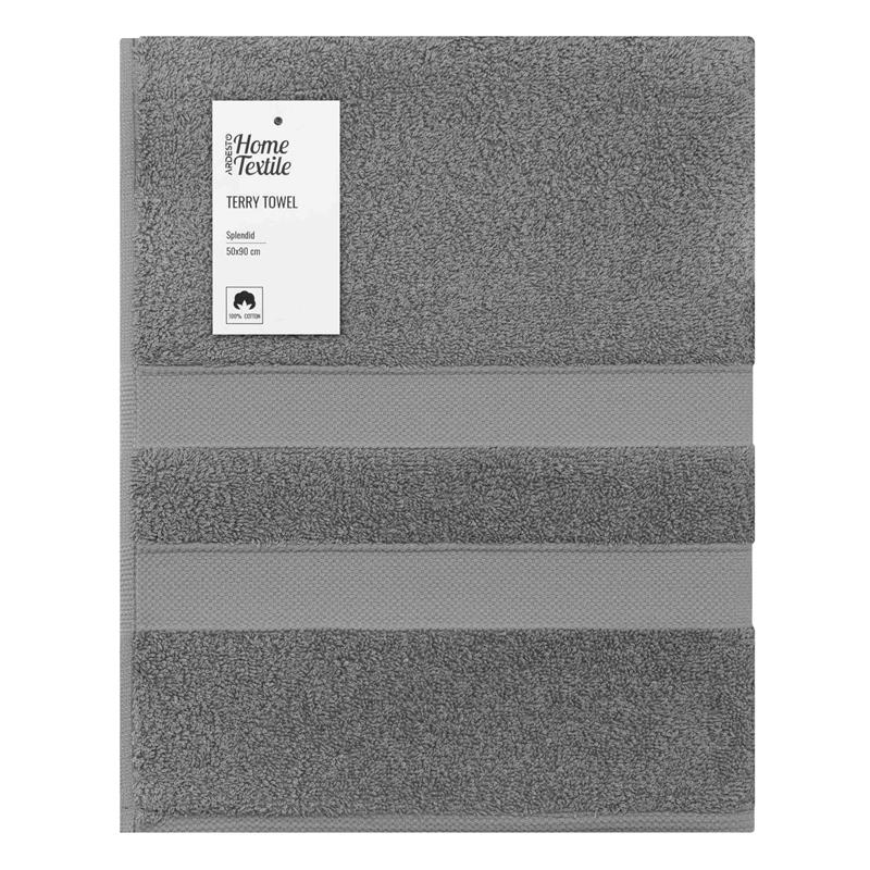  2 - Рушник махровий Ardesto Splendid 50х90см, 100% бавовна, сірий ART2350GR