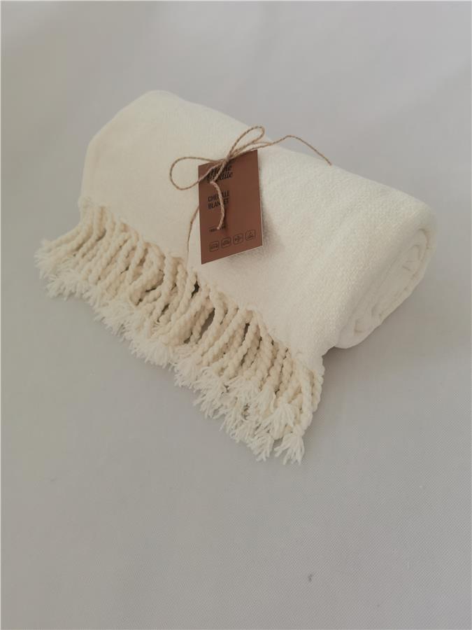  9 - Плед Ardesto Chenille 140х190см, 100% поліестер, айворі ART0202CH