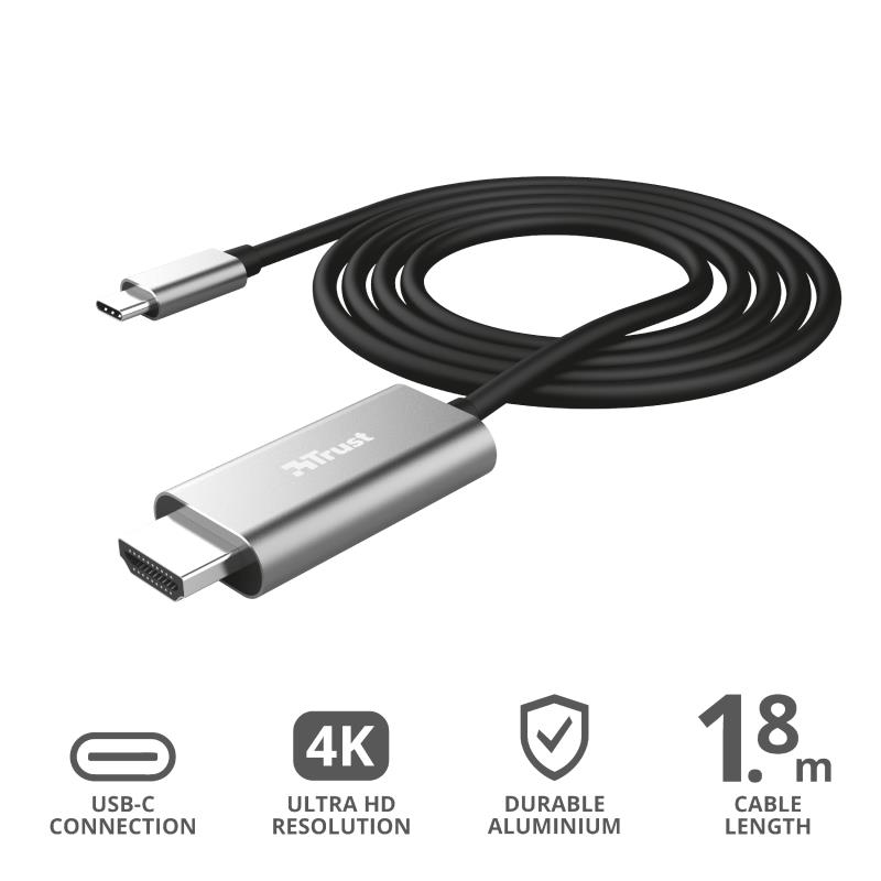  7 - Кабель Trust Calyx USB-C to HDMI Adapter Cable