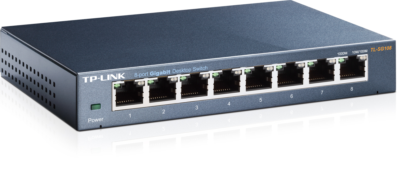  2 - Комутатор TP-LINK TL-SG108 8xGE некерований Метал. корпус