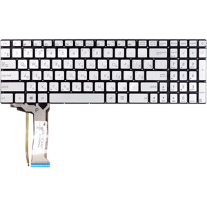  8 - Клавіатура для ноутбука ASUS N551, N551JQ сріблястий, без фрейму
