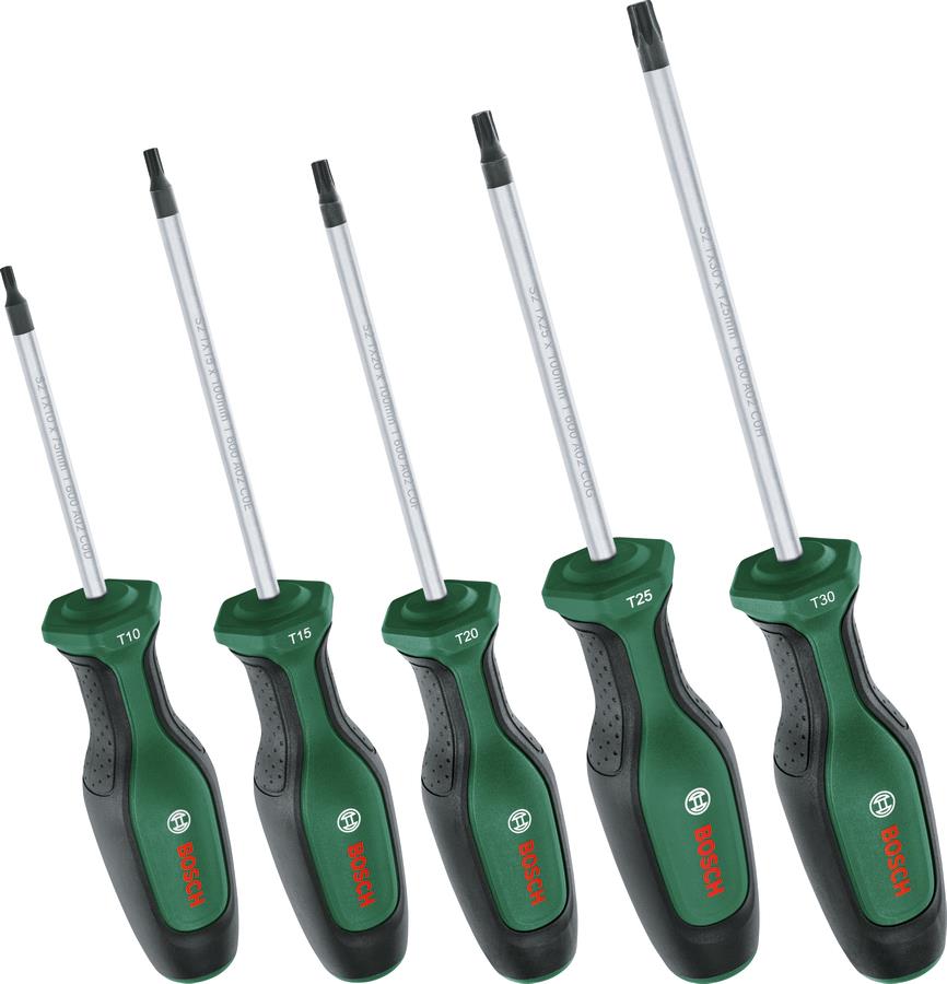  5 - Викрутка Bosch Torx набір 5шт, T10, 15, 20, 25, 30. 1.600.A02.BX6