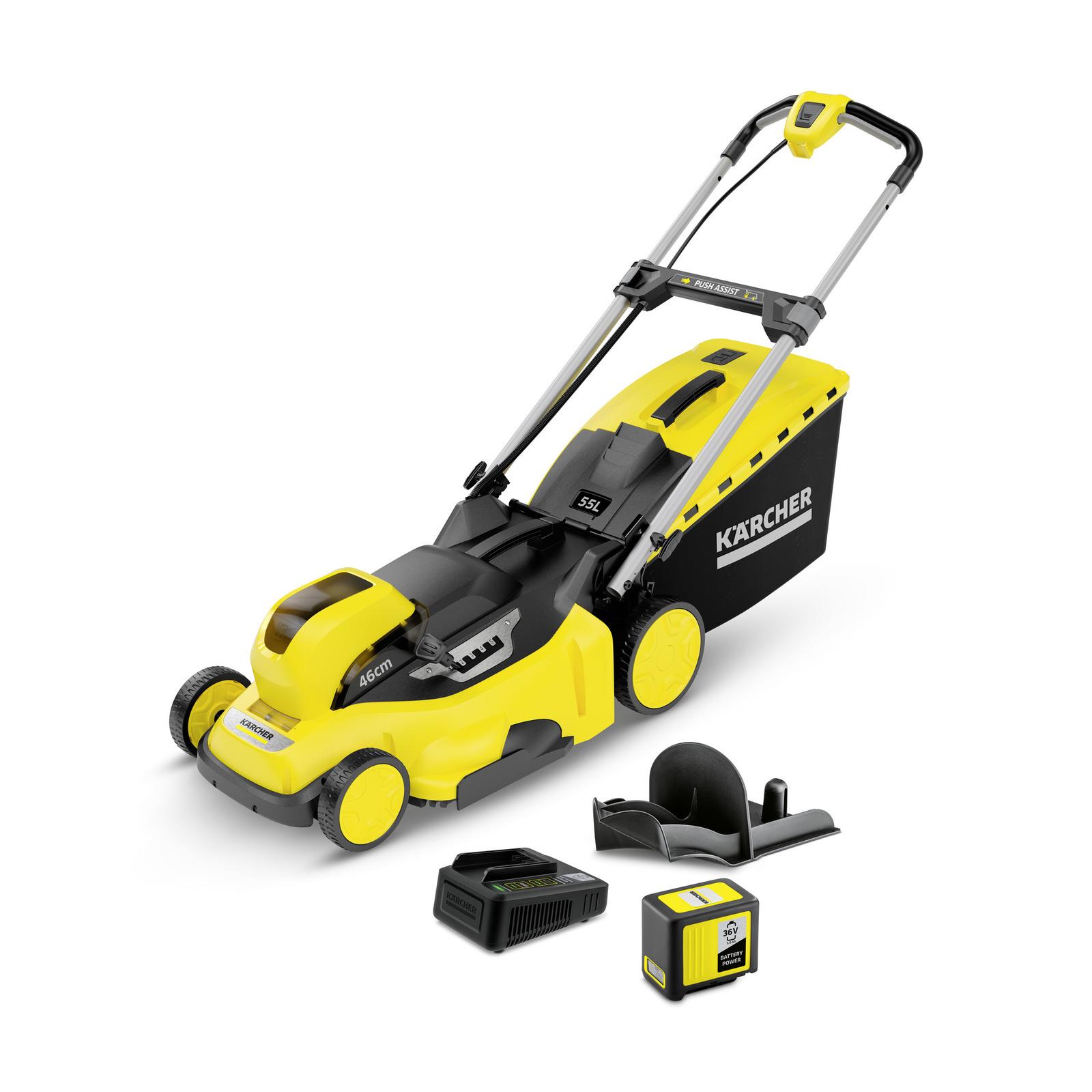  1 - Газонокосарка акумуляторна Karcher LMO 36-46 Battery Set 36В акб 1х5А·год 46см 20-70см до 650м.кв 1.444-470.0