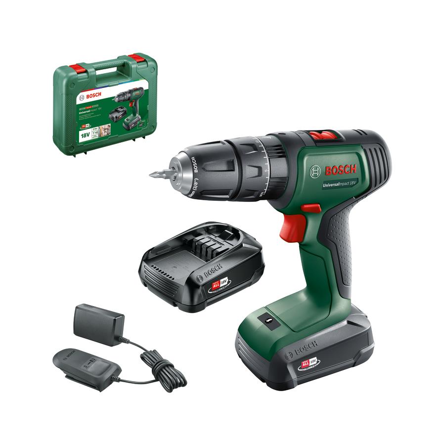  2 - Шурупокрут-дриль акумуляторний Bosch UniversalImpact 18В 2х1.5А·год 20Нм 0-440·0-1450об·хв кейс ЗП 1.3кг 0.603.9D4.102