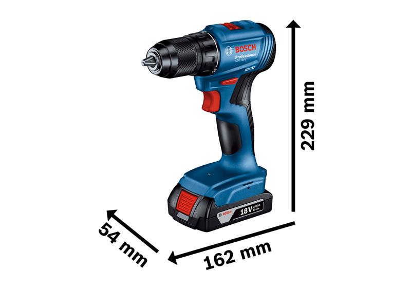 7 - Шурупокрут-дриль акумуляторний Bosch GSR 185-LI 18В 2х2.0А·год 50Нм 500·1900об·хв 0.9кг 0.601.9K3.000