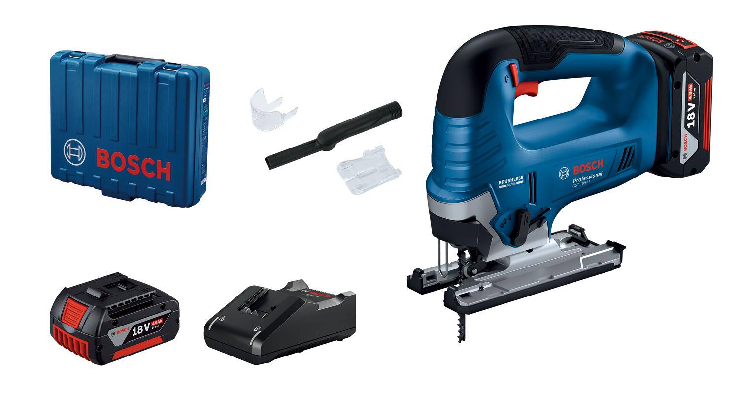  8 - Лобзик акумуляторний Bosch GST 185-LI 18В 2х4А·год 3500об·хв хід 26мм 2кг кейс 0.601.5B3.024