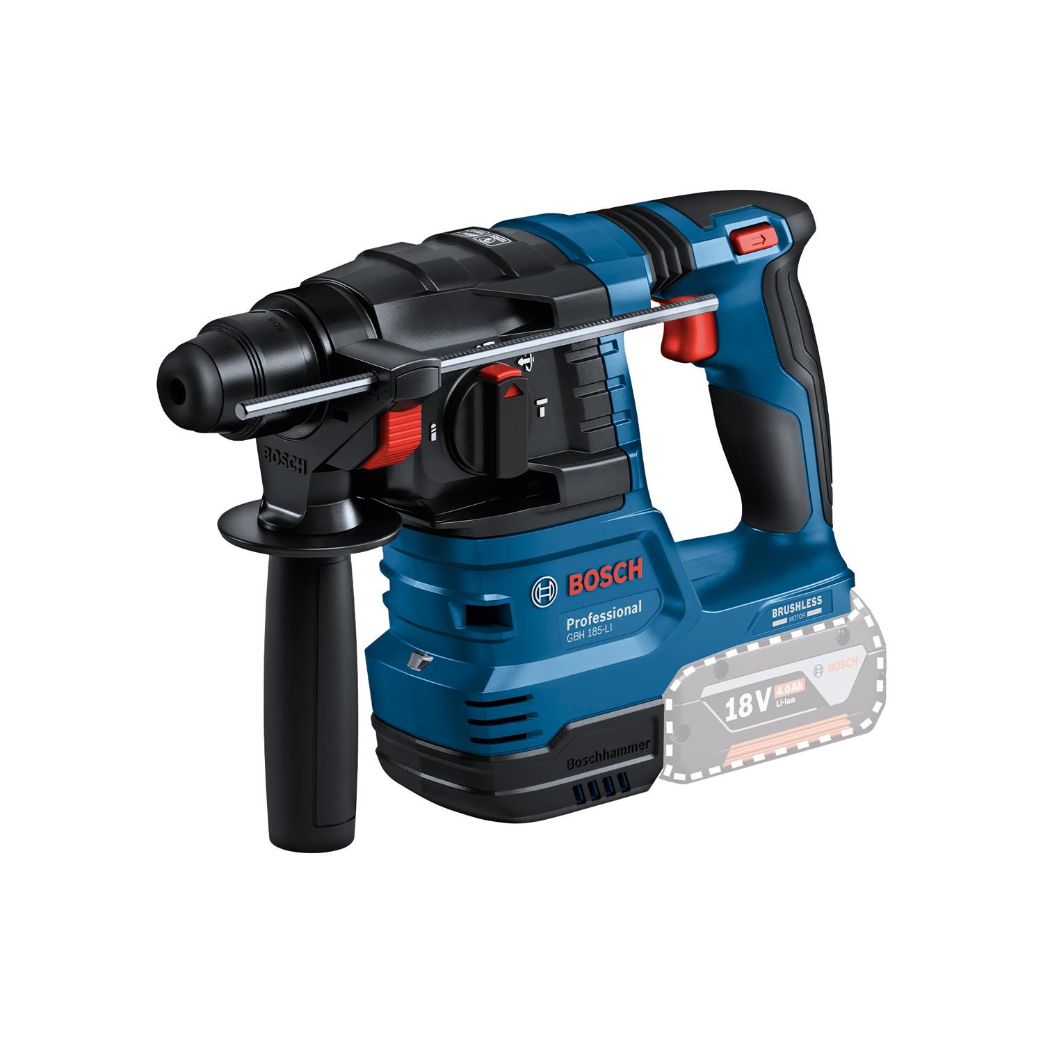  2 - Перфоратор акумуляторний Bosch GBH 185-LI SDS-Plus 18В 1.9Дж 2.3кг без АКБ та ЗП 0.611.924.020