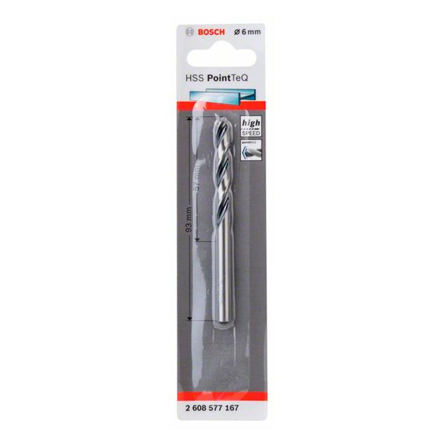  3 - Свердло по металу Bosch HSS-PointTeQ, 6х57х93мм 2.608.577.167
