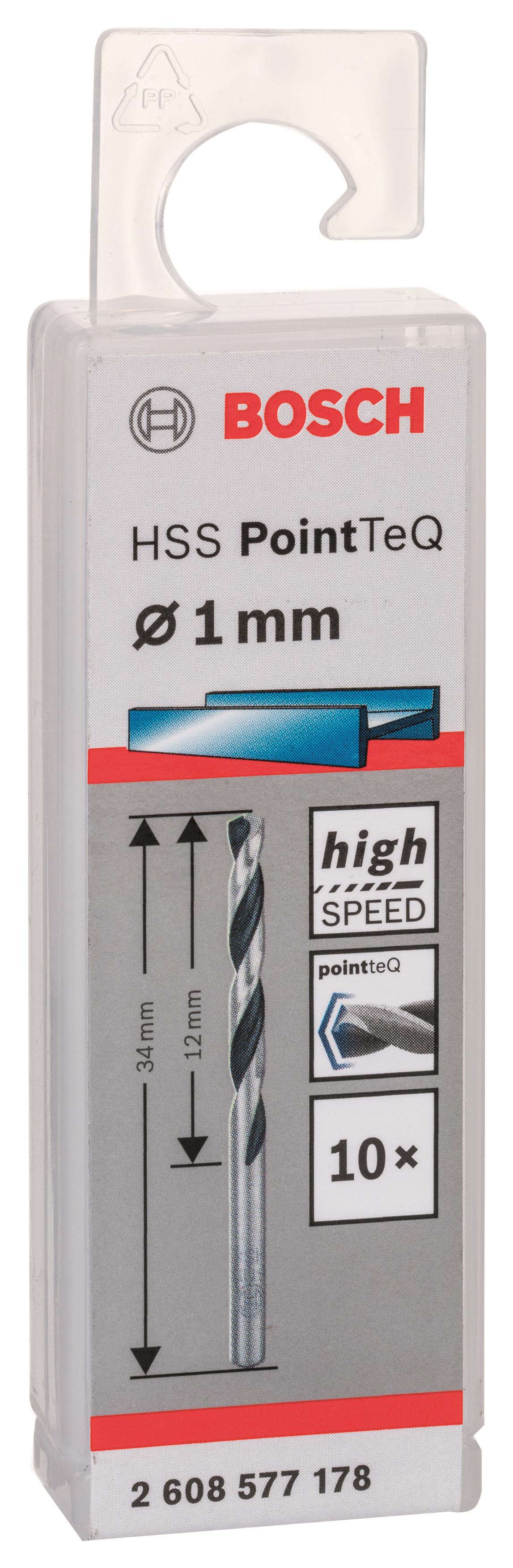  9 - Свердло по металу Bosch HSS-PointTeQ, 1х12х34мм, 10шт 2.608.577.178