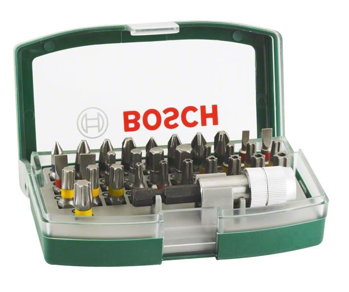  8 - Біти Bosch, набір 32шт, магнітний бітотримач, SL,PH,PZ,H,T,TT, 25мм, кейс 2.607.017.063