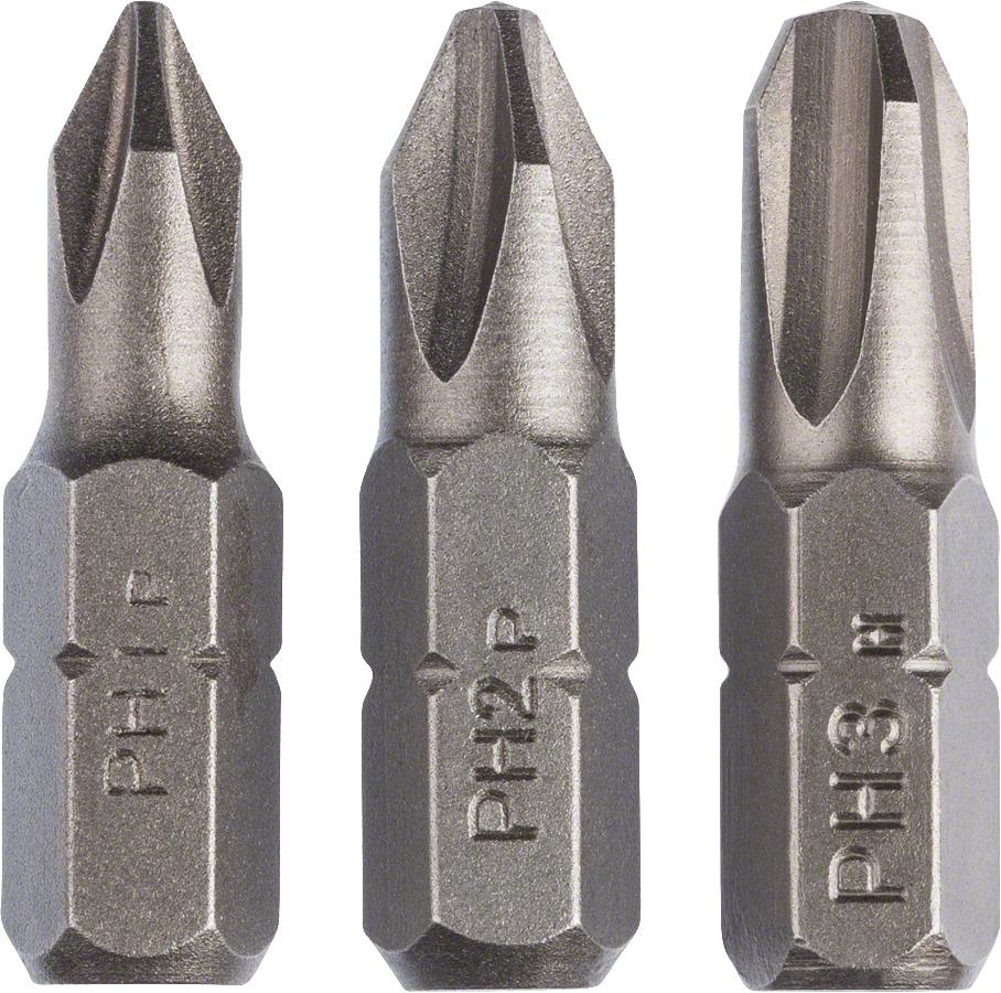  7 - Біти Bosch набір: PH1, PH2, PH3, 25мм 2.609.255.964