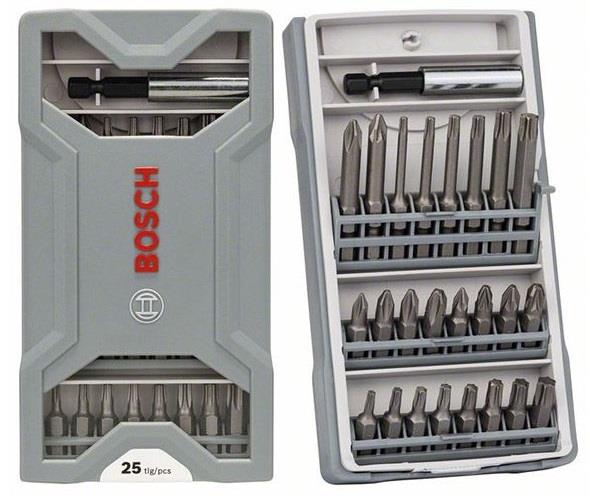  3 - Біти Bosch Mini X-Line Extra Hard, набір 25шт, магнітний бітотримач, PH,PZ,T, кейс 2.607.017.037