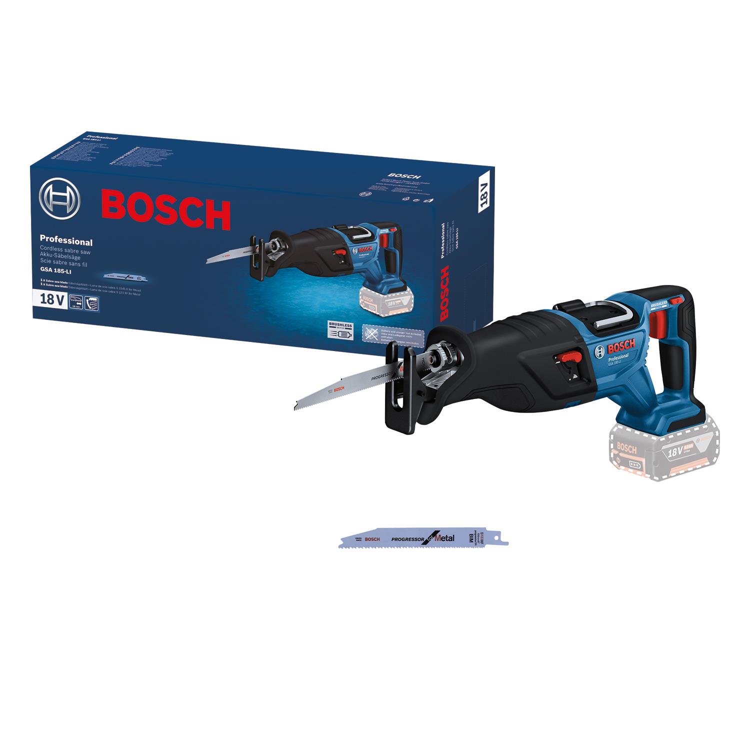  5 - Пила шабельна акумуляторна Bosch GSA 185-LI 18В пропил 230мм хід 28мм 3.2кг без АКБ та ЗП 0.601.6C0.020