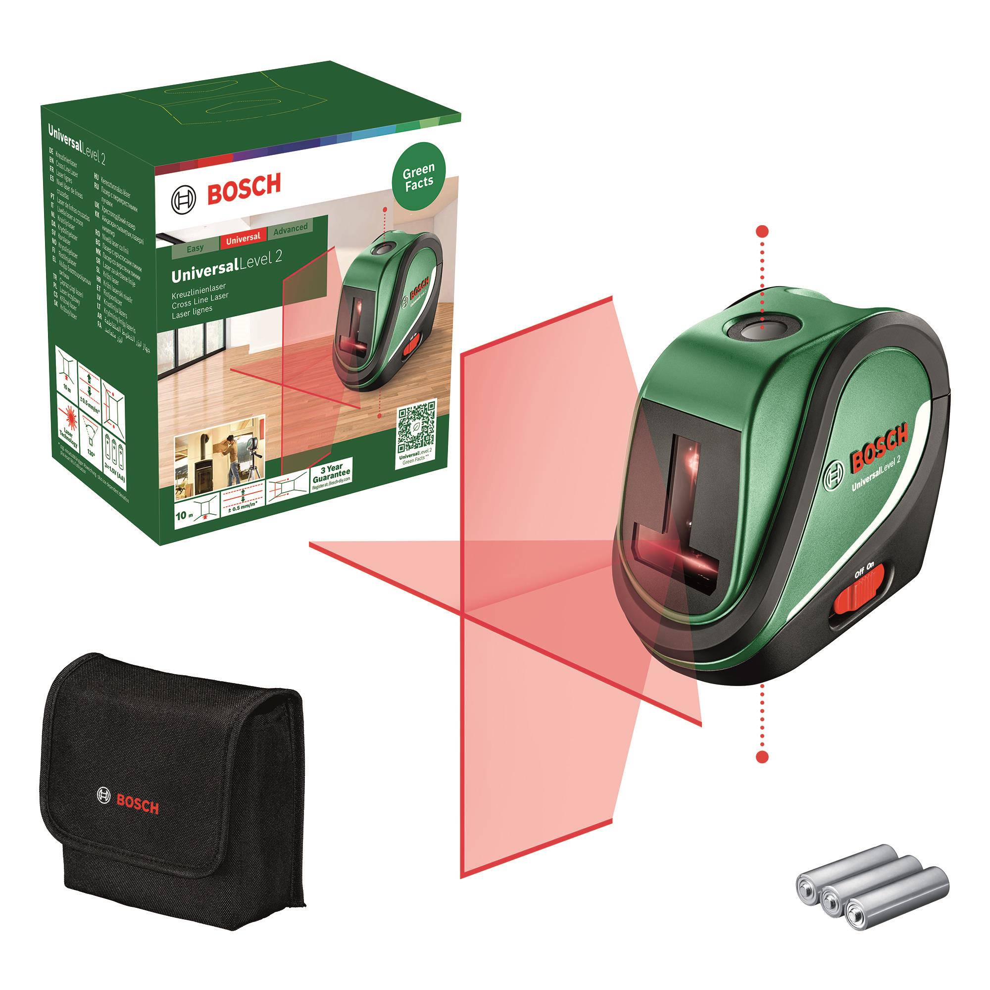  4 - Нівелір лазерний Bosch UniversalLevel2, до 10м, 0.5мм/м, 0.46кг 0.603.663.802